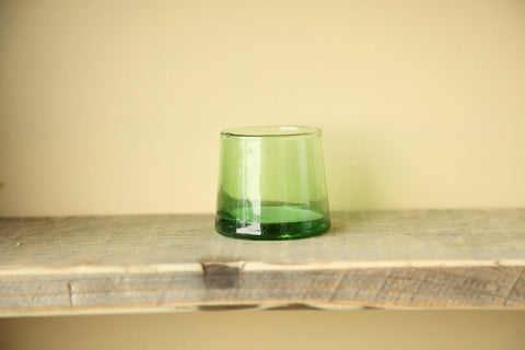 כוס קונוס זכוכית ירוקה - S
